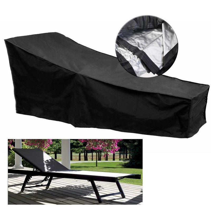 Comfysail Sun Lounger Cover Waterproof Sunbed Cover Outdoor Garden Patio Furniture with a Storage Bag,Black,208x76x41/79cm - Image 3