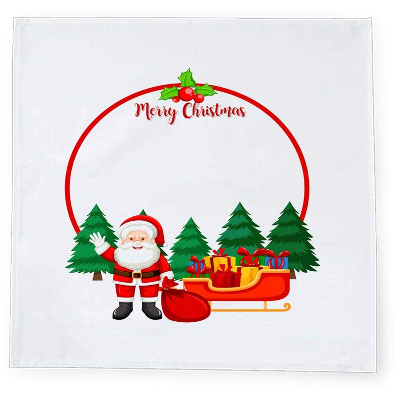 Khakee 6 Pcs Christmas Theme Tafta Silk Table Napkins 10x 10 for Xmas Decoration Christmas OrnamentsChristmas Gift npxmas270P - Image 2