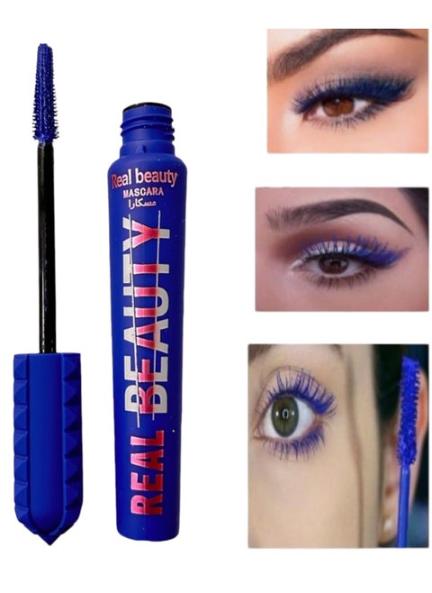 Mascara for lengthening and intensifying eyelashes, blue color