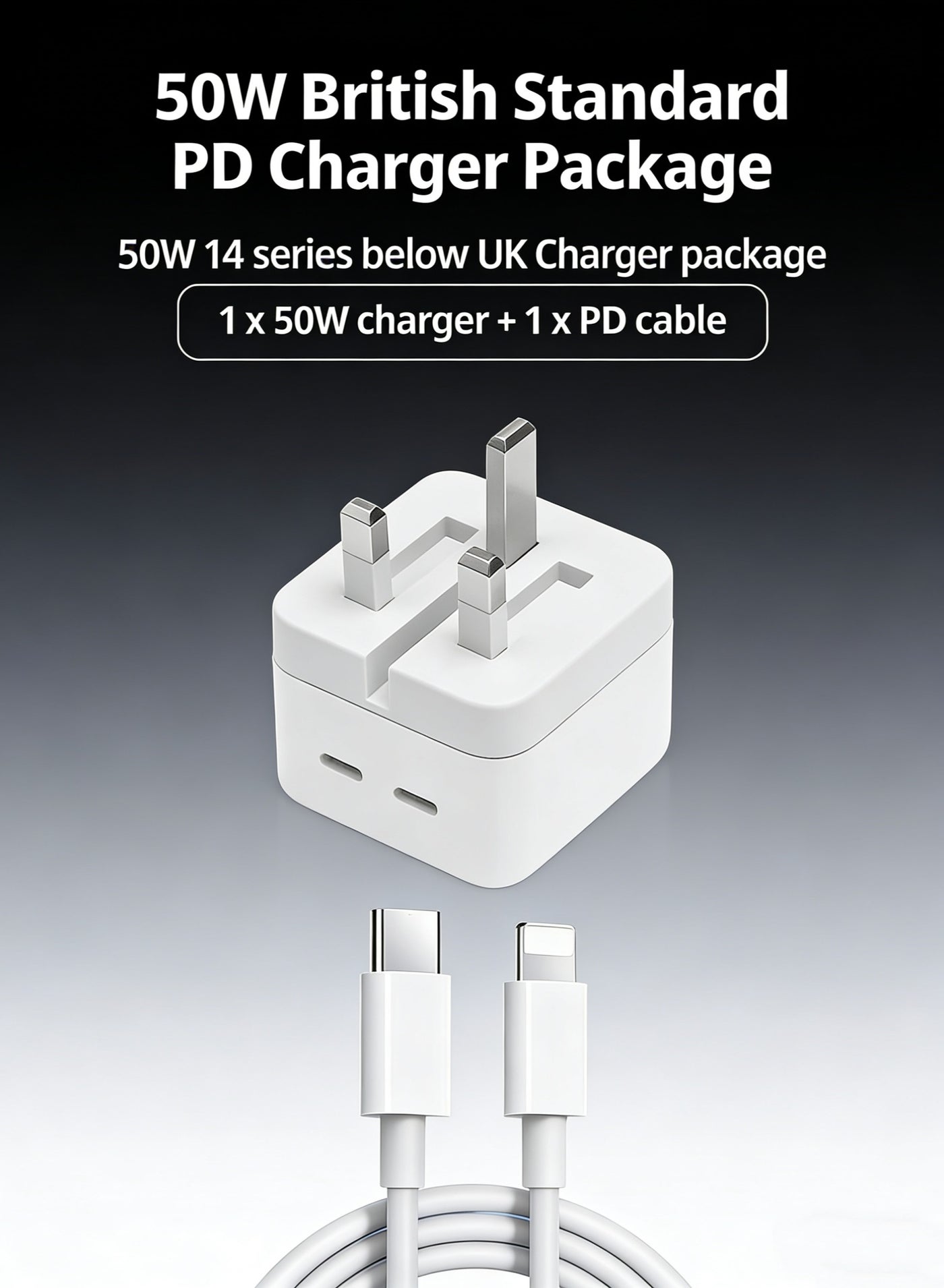 50W Samsung Charger GaN Dual USB C Charger Foldable Type C Fast iPhone Charger USB Wall Plug USB-C Laptop Charger Power Adapter for Samsung S23, iPhone 15 Series, iPad, MacBook, Steam Deck, etc