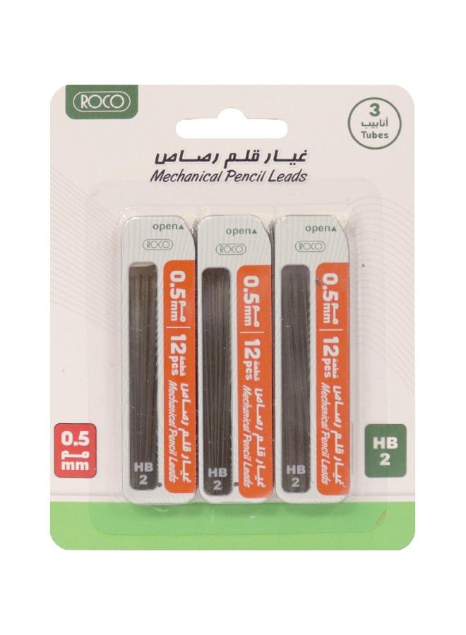 ROCO 3 Pack Of Mechanical Pencil Leads 0.5mm