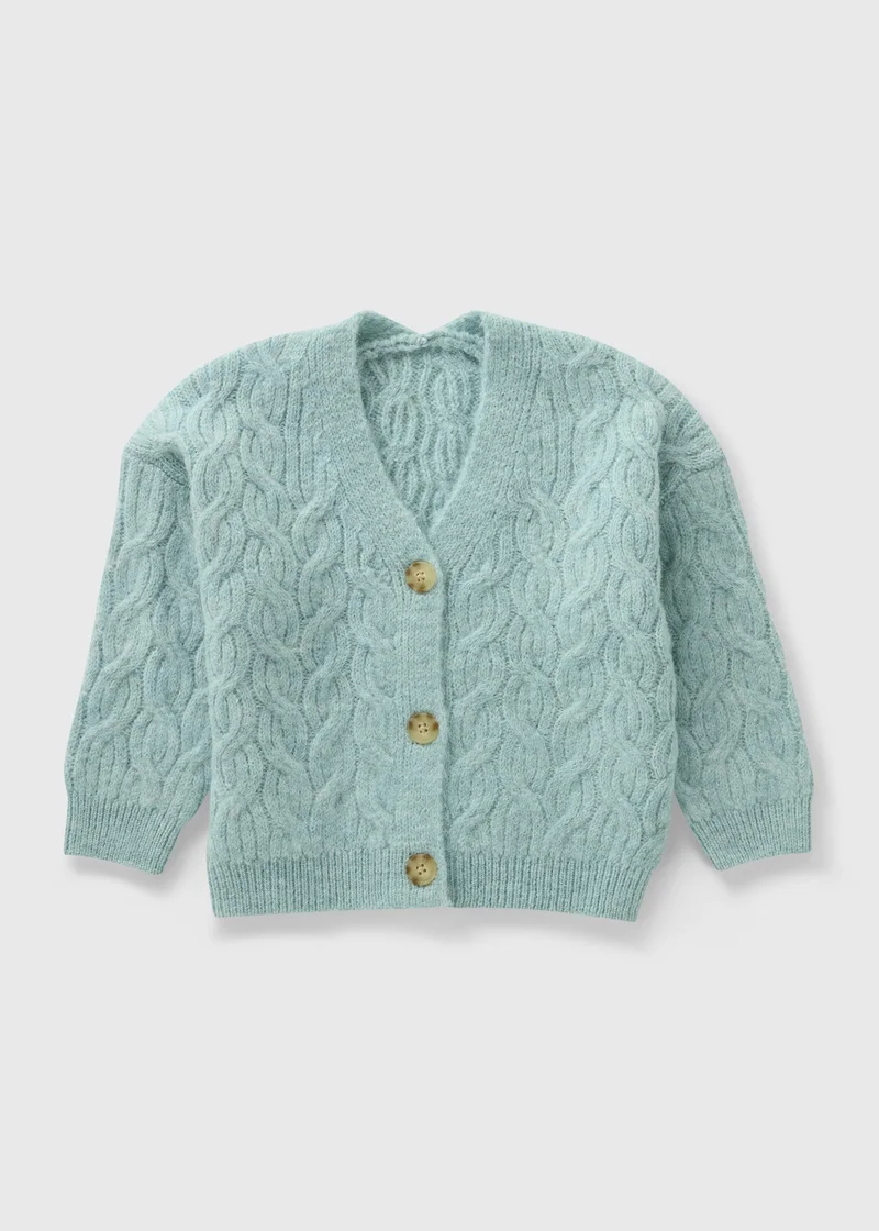Matalan Girls Blue Cable Knit Cardigan