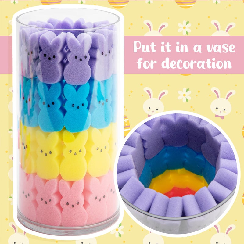 Watayo 60 Pcs Easter Decoration Sponge Bunnies Vase Filler, Multicolor Easter Bunnies Vase Stuffer, Easters Spring Rabbit Vase Fillers for Home Table Centerpiece Decor - Image 4
