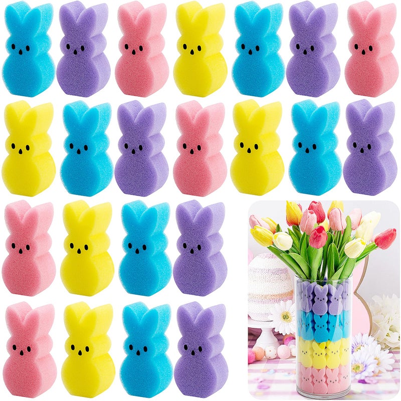 Watayo 60 Pcs Easter Decoration Sponge Bunnies Vase Filler, Multicolor Easter Bunnies Vase Stuffer, Easters Spring Rabbit Vase Fillers for Home Table Centerpiece Decor - Image 1