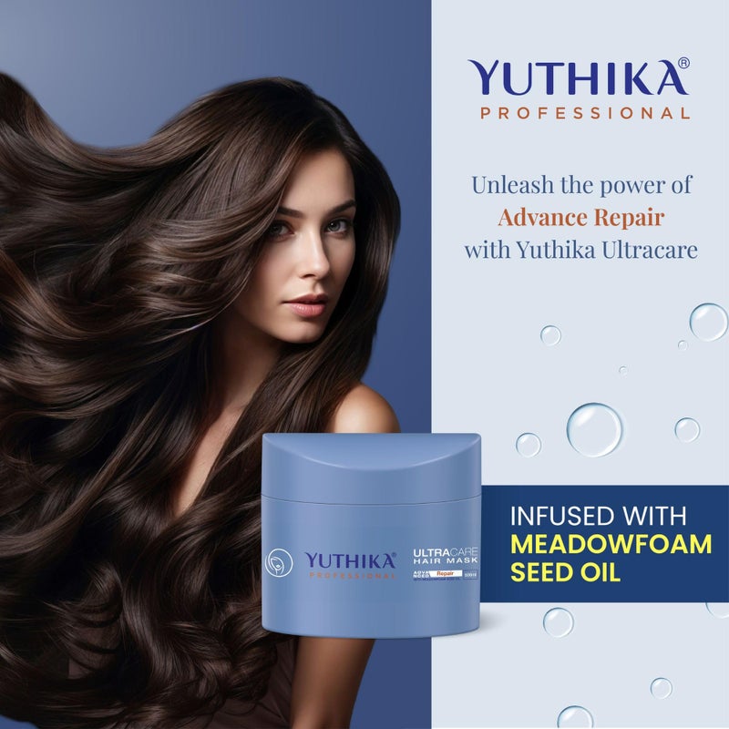 Yuthika قناع الشعر يوتيكا بروفيشنال الترا كير للشعر المجعد والتالف والمجعد - تركيبة إصلاح متقدمة تدعم نمو الشعر (500 مل / 16.90 أونصة سائلة) - Image 3