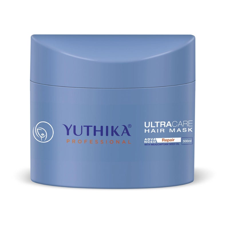 Yuthika قناع الشعر يوتيكا بروفيشنال الترا كير للشعر المجعد والتالف والمجعد - تركيبة إصلاح متقدمة تدعم نمو الشعر (500 مل / 16.90 أونصة سائلة) - Image 1