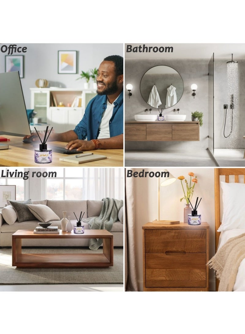 SänHahn 100ml Reed Diffuser Set : Lavender & Lily Of The Valley Blended Fragrance Diffuser Air Fresheners Long-Lasting Aromatherapy Diffusers for Home Bedroom Bathroom Office Decor (10% Conc) - Image 5