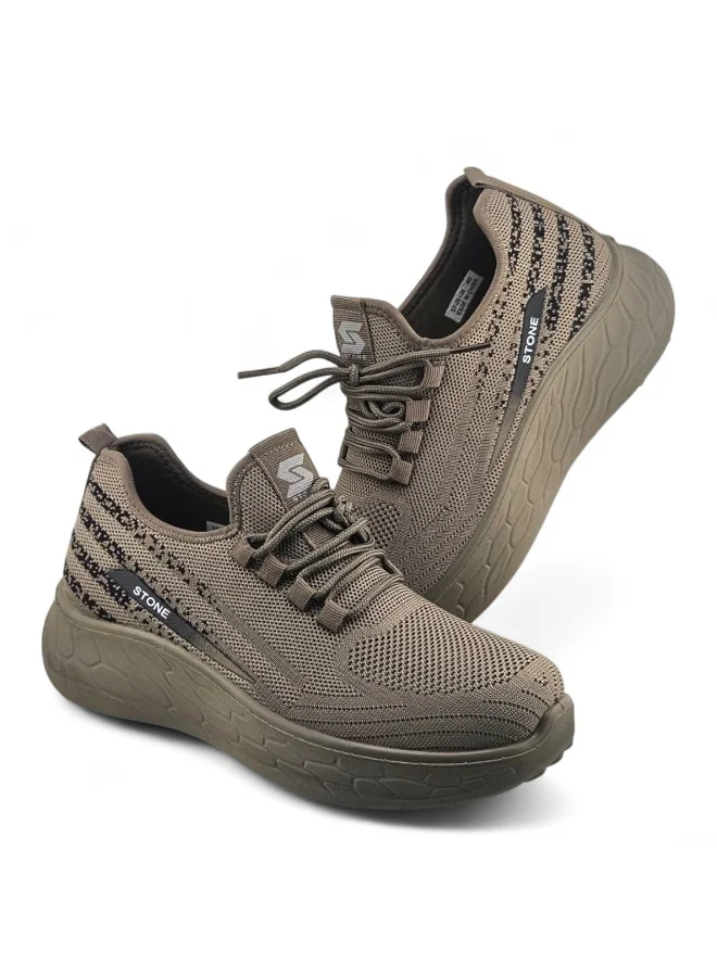 Stone Lightweight Knitted Sneakers