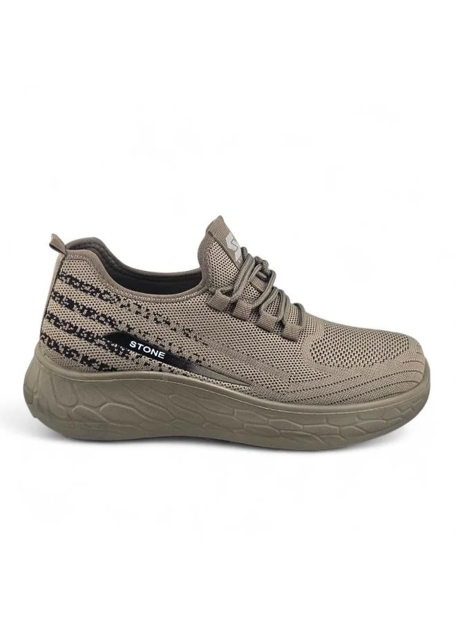 Stone Lightweight Knitted Sneakers