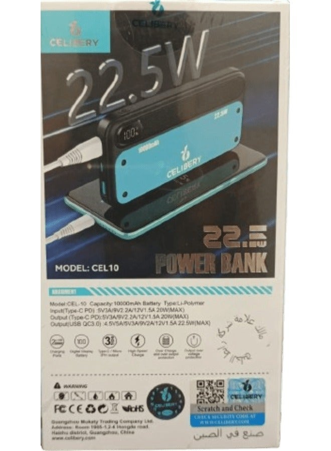 CELIBERY 10000 mAh Brave+ Fast Charging Power Bank 5V/2.4A - Image 2