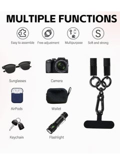 Dominy Phone Strap,Mobile Phone Lanyard, Crossbody Lanyard, 2 Phone Patch,120CM, compatible with most smartphones(Grey)  - Image 2
