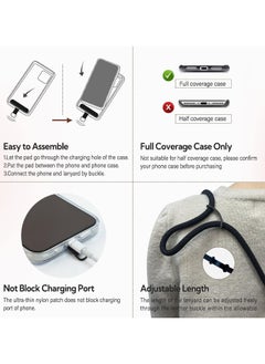 Dominy Phone Strap,Mobile Phone Lanyard, Crossbody Lanyard, 2 Phone Patch,120CM, compatible with most smartphones(Grey)  - Image 5