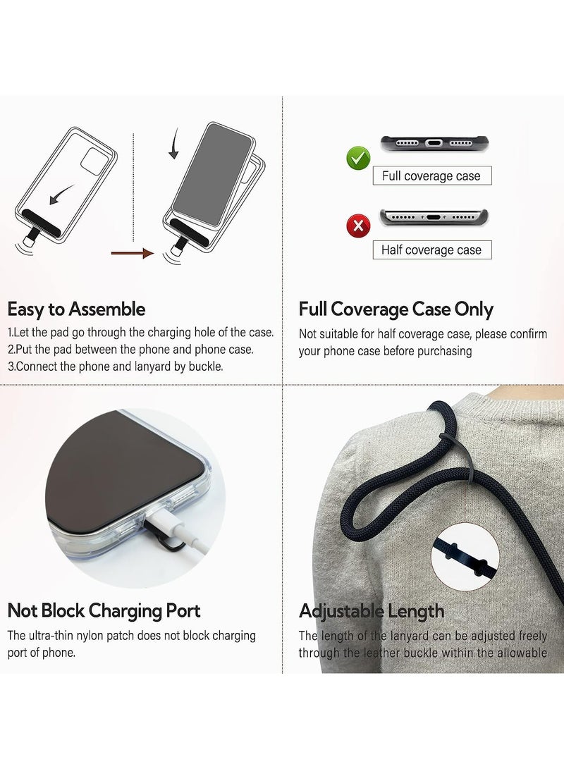 Dominy Phone Strap,Mobile Phone Lanyard, Crossbody Lanyard, 2 Phone Patch,120CM, compatible with most smartphones(Grey) - Image 5