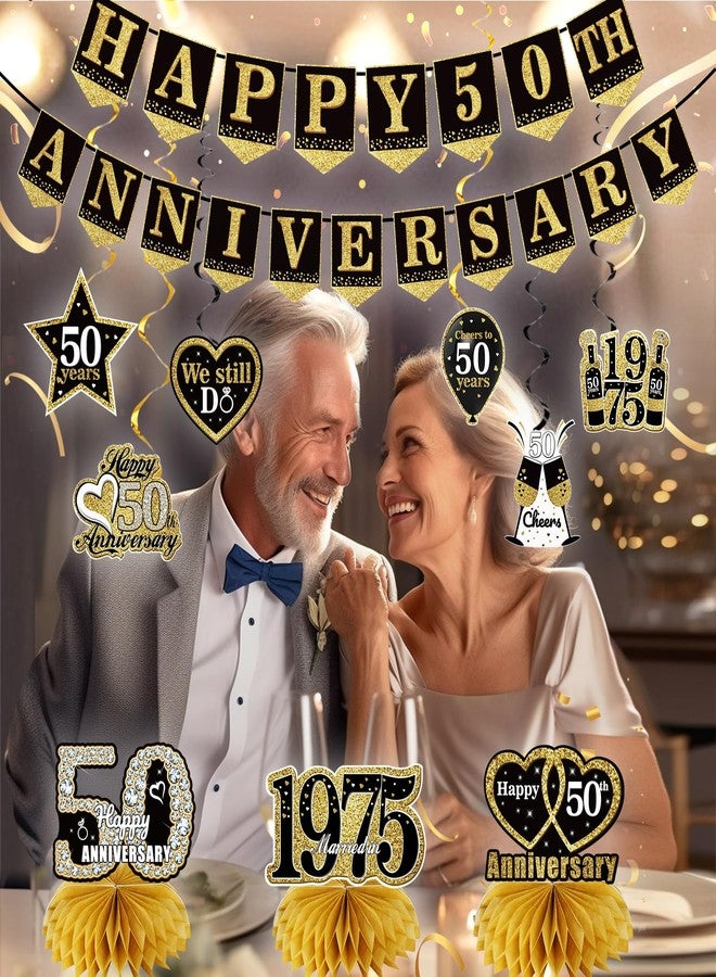 Bumqviy 50th Anniversary Decorations - 10pcs Vintage 1975 Banner Centerpieces Kit, Cheers to 50 Years We Still Do Party Supplies - Image 5