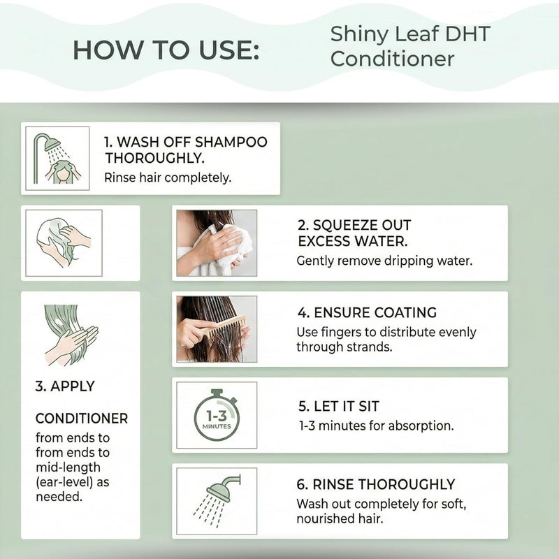 Shiny Leaf DHT Blocker Conditioner with Rosemary Leaf Oil for Hair Growth, Softer & Smoother Hair, Paraben & Sulfate Free, 16 oz - Image 4