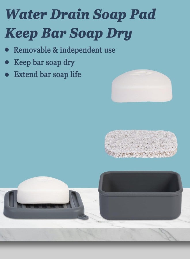 HighHerz Compact Leak-Proof Silicone Travel Soap Case, Portable Soap Container with Draining Layer, Durable Soap Box, Shatter-Proof Soap Holder for Bathroom, Gym, Travel Size Toiletry (Dark Grey) - Image 3