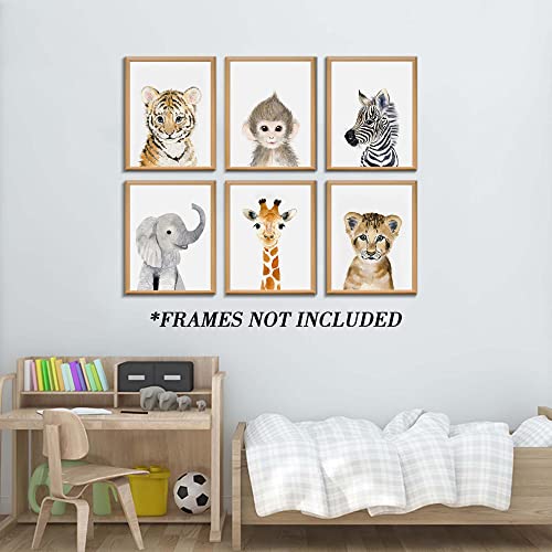 calmart Nursery Baby Room Wall Art Decor, Jungle Nursery Baby Animal of Tiger Lion Elephant Decorations, Nursery Safari Cute Animal Decor for Baby Bedroom (8"x10", UNFRAMED) - Image 4