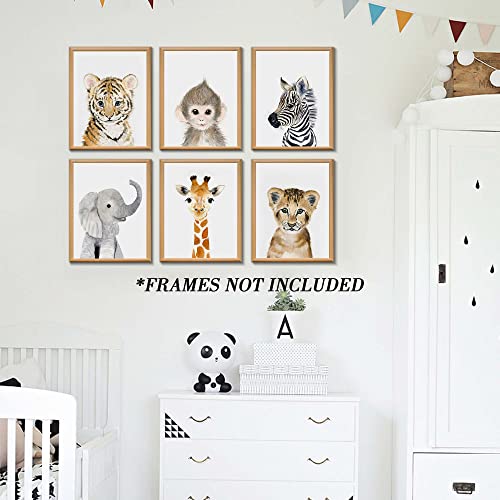 calmart Nursery Baby Room Wall Art Decor, Jungle Nursery Baby Animal of Tiger Lion Elephant Decorations, Nursery Safari Cute Animal Decor for Baby Bedroom (8"x10", UNFRAMED) - Image 3