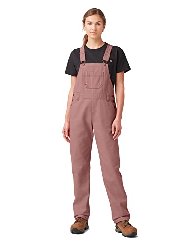 Dickies womens Womens Relaxed Fit Overalls Bib Shortalls Rinsed Ash Rose Small US