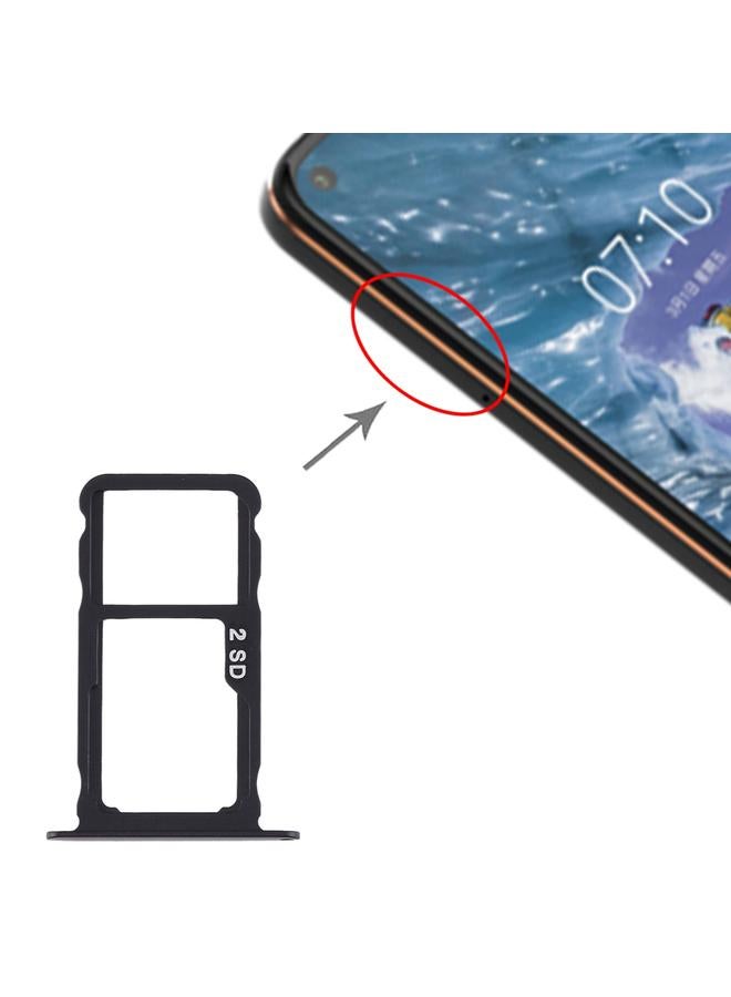 erorex Original SIM Card Tray + SIM Card Tray / Micro SD Card Tray for Nokia X71 / TA-1172 TA-1167 TA-1188(Black) - Image 1