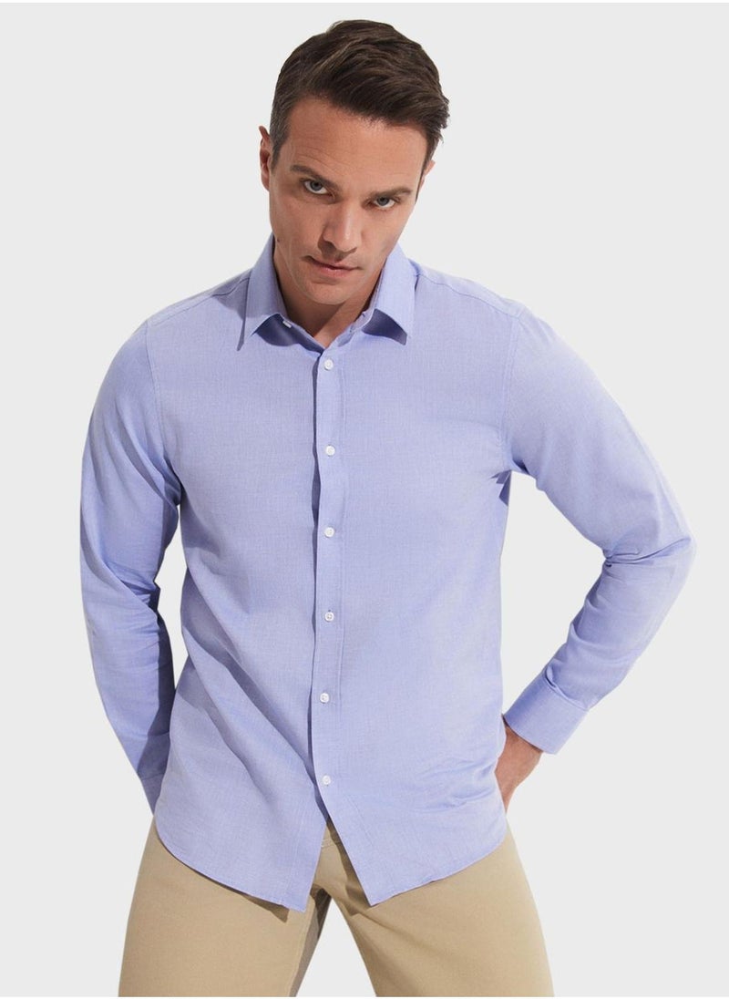 جون قميص مخطط بقصة ضيقة - Image 1