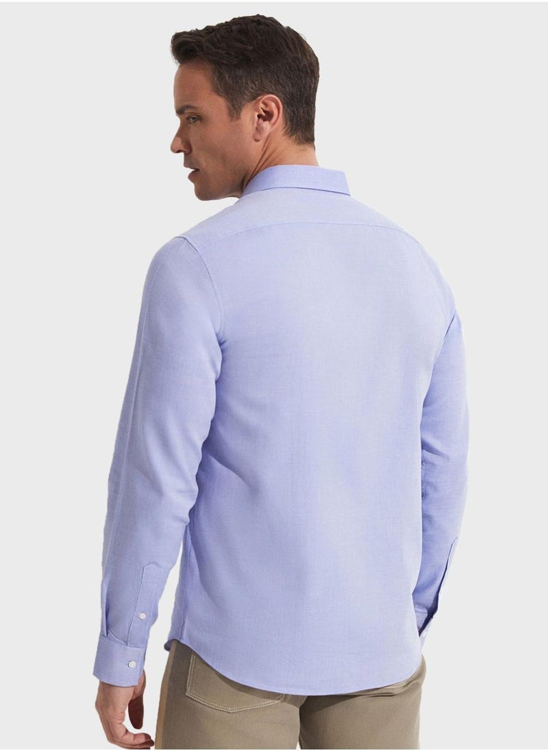 جون قميص مخطط بقصة ضيقة - Image 2