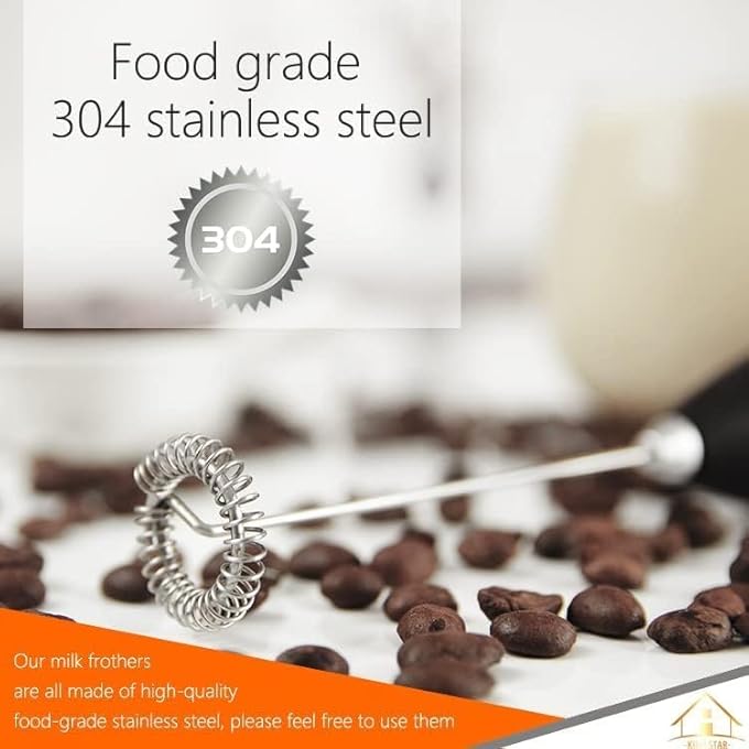 Silk Route Milk Frother Handheld Foam Maker For Lattes  Whisk Drink Mixer For Coffee Mini Foamer For Cappuccino Frappe Matcha Hot Chocolate Black - Image 3