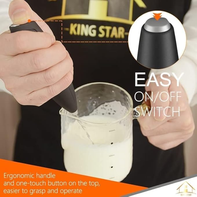 Silk Route Milk Frother Handheld Foam Maker For Lattes  Whisk Drink Mixer For Coffee Mini Foamer For Cappuccino Frappe Matcha Hot Chocolate Black - Image 5