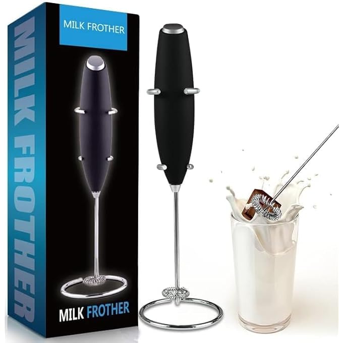 Silk Route Milk Frother Handheld Foam Maker For Lattes  Whisk Drink Mixer For Coffee Mini Foamer For Cappuccino Frappe Matcha Hot Chocolate Black - Image 2