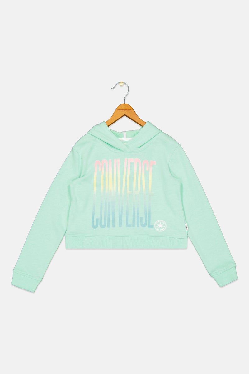 CONVERSE Kids Girl Sportswear Hoodedie, Light Green - Image 1
