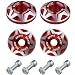 Amavoler License Plate Bolts 4 pcs Universal M6 CNC Carved Aluminum Alloy License Plate Screw Kit for Motorcycle Chopper Windshield Trim Car Tag FrameUnique Addition to Your Bike Red - Image 2