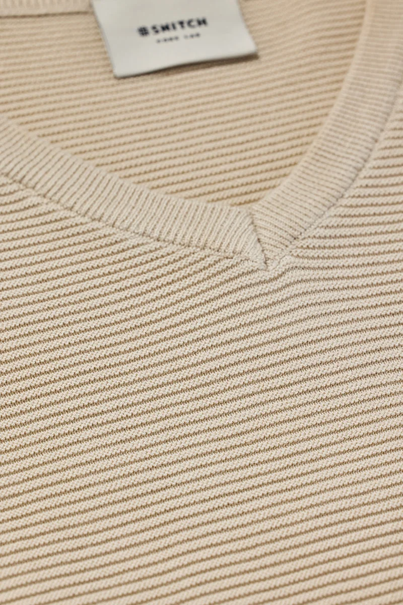SNITCH Core Lab Beige Textured Sweater