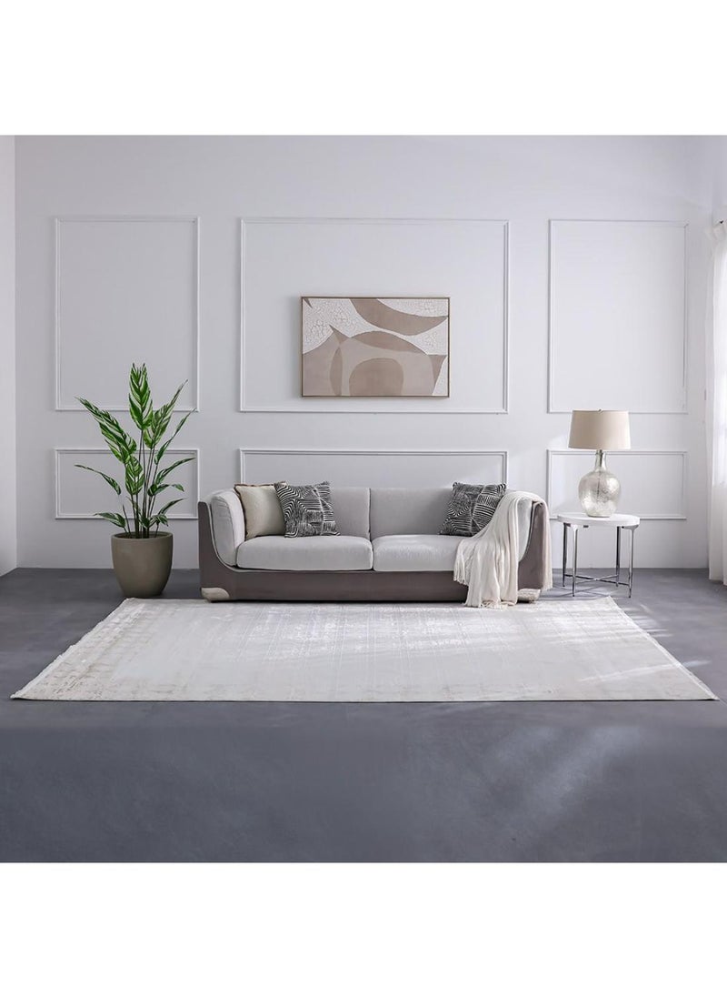 DANUBE HOME Pearl Rug  Polyester Area Rug Floor Covering L230xW160cm-White & Cream  - Image 5