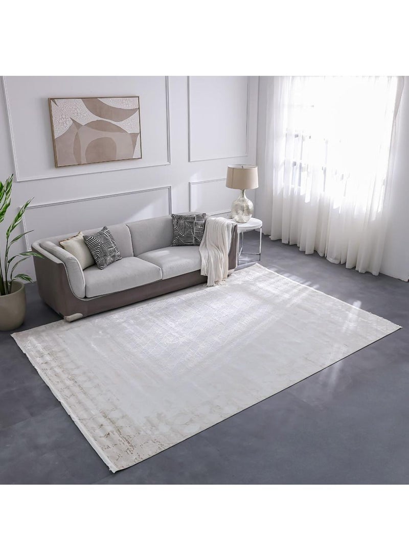 DANUBE HOME Pearl Rug  Polyester Area Rug Floor Covering L230xW160cm-White & Cream  - Image 4