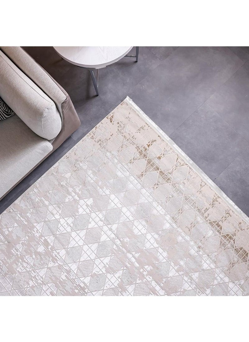 DANUBE HOME Pearl Rug  Polyester Area Rug Floor Covering L230xW160cm-White & Cream  - Image 1