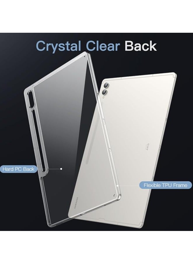 جرين تايجر حافظة شفافة لهاتف سامسونج جالاكسي تاب S10 الترا/تاب S9 الترا 14.6 بوصة، غطاء نحيف شفاف مضاد للأصفر مع ظهر صلب من البولي كربونات وممتص للصدمات ناعم من مادة TPU، يدعم الشحن اللاسلكي بقلم S (شفاف) - Image 3