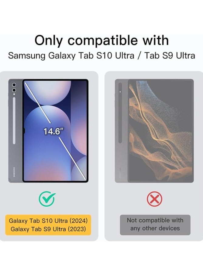 جرين تايجر حافظة شفافة لهاتف سامسونج جالاكسي تاب S10 الترا/تاب S9 الترا 14.6 بوصة، غطاء نحيف شفاف مضاد للأصفر مع ظهر صلب من البولي كربونات وممتص للصدمات ناعم من مادة TPU، يدعم الشحن اللاسلكي بقلم S (شفاف) - Image 4