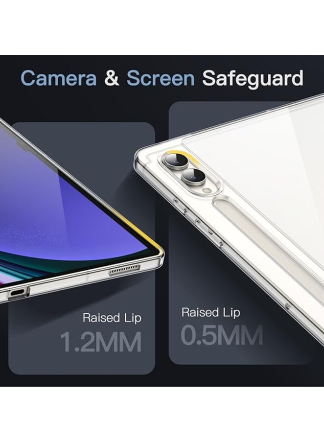 جرين تايجر حافظة شفافة لهاتف سامسونج جالاكسي تاب S10 الترا/تاب S9 الترا 14.6 بوصة، غطاء نحيف شفاف مضاد للأصفر مع ظهر صلب من البولي كربونات وممتص للصدمات ناعم من مادة TPU، يدعم الشحن اللاسلكي بقلم S (شفاف) - Image 2