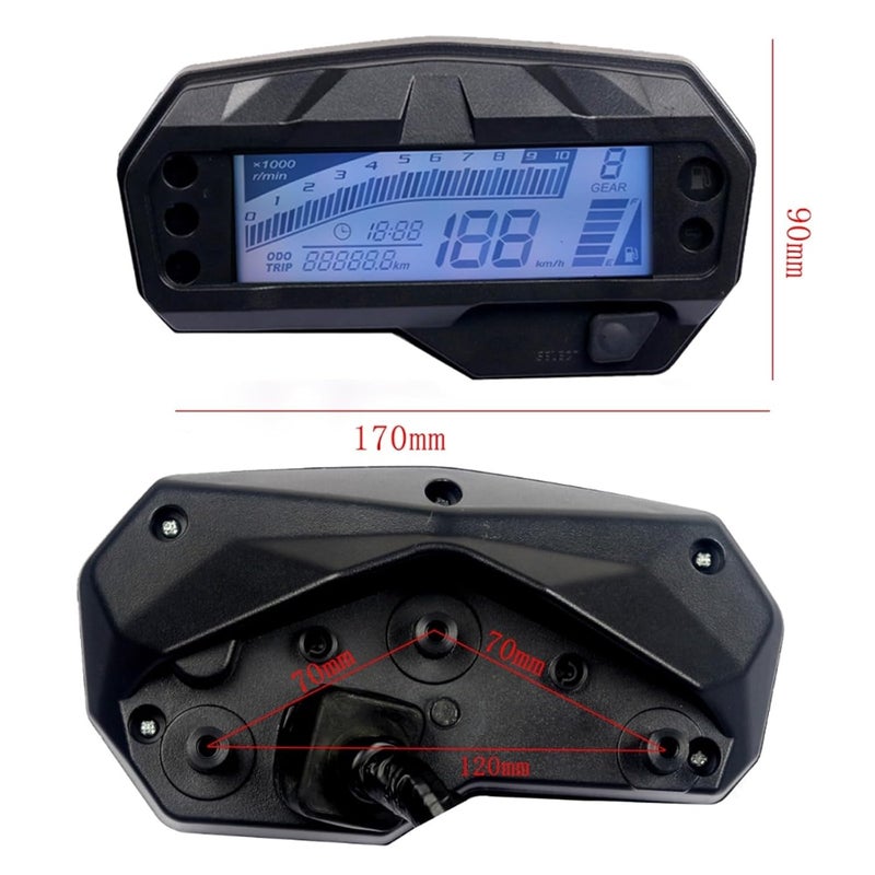 QASULER Universal Motorcycle Speedometer Gauge - Image 2