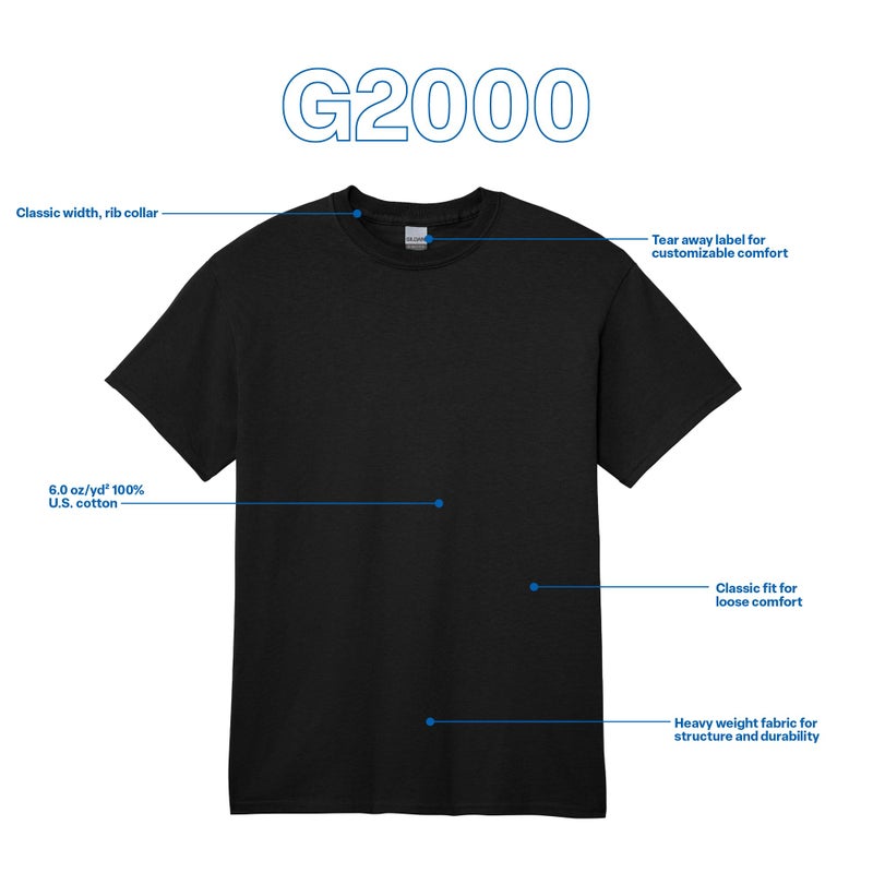 Gildan Adult Ultra Cotton T-Shirt, Style G2000, Multipack, Black (3-Pack), Medium - Image 5