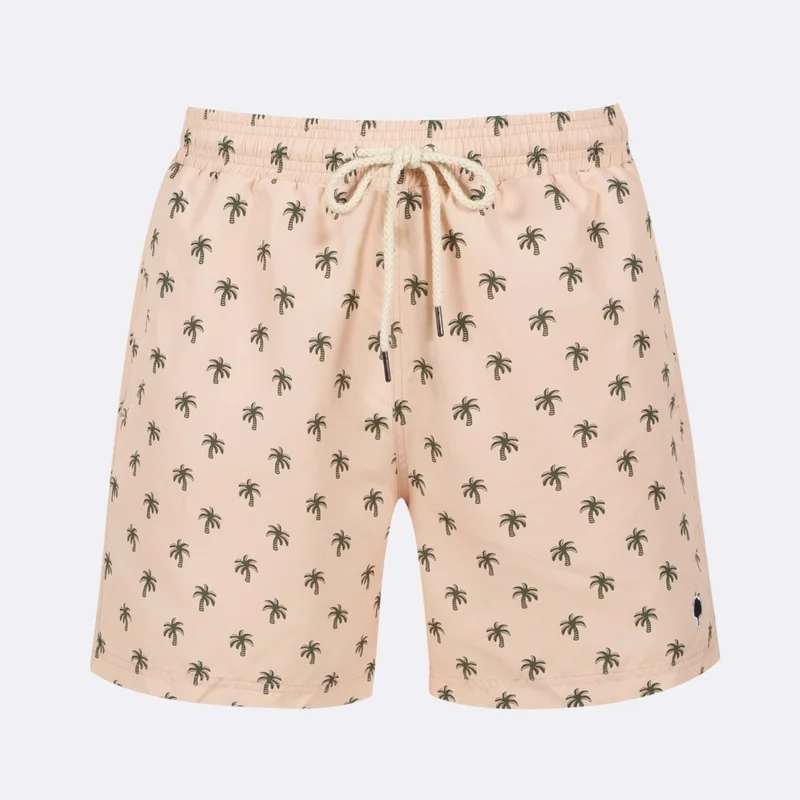 Faguo Mimizan Light Pink Palms Swim Shorts