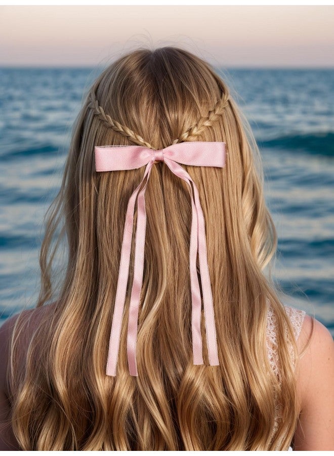 LFOUVRE Tassel Hair Bow Clips - Ribbon Barrettes and Metal Bows for Women - 6pcs Hair Accessories with Claw Clips for Girls and Teens - Image 5