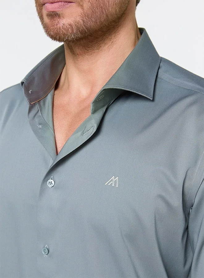 MANNERISM  The Misty Bamboo Grey Shirt with Gentle Comfort for Men | Best Price UAE