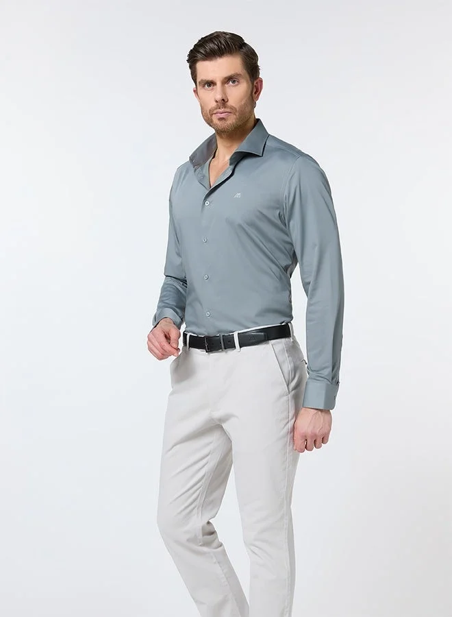 MANNERISM  The Misty Bamboo Grey Shirt with Gentle Comfort for Men | Best Price UAE