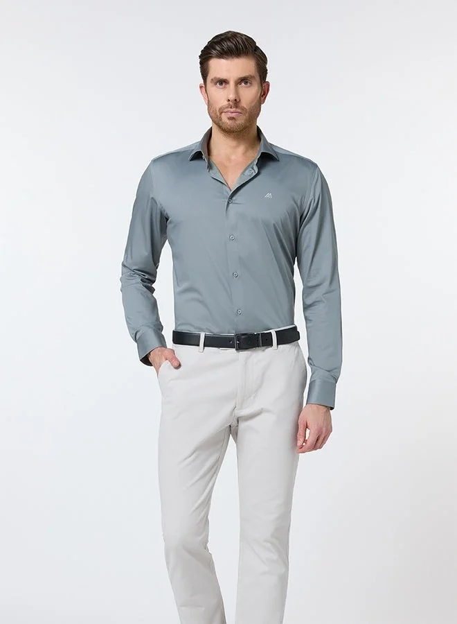 MANNERISM  The Misty Bamboo Grey Shirt with Gentle Comfort for Men | Best Price UAE