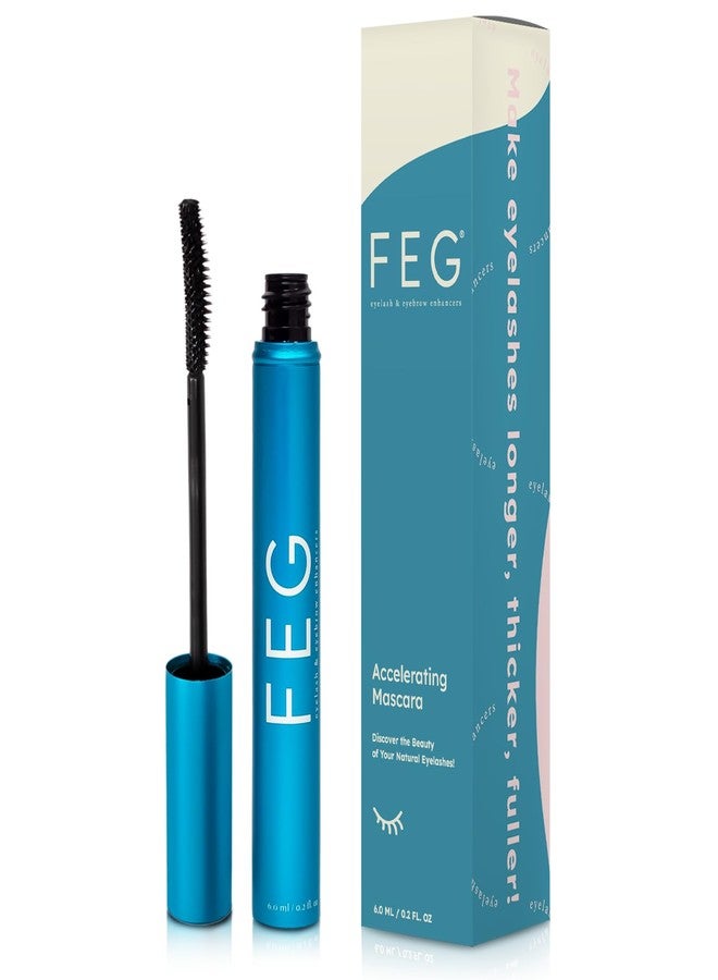 FEG Accelerating Mascara with Growth Serum | Eyelash Growth Mascara with Natural Ingredients to Lengthen, Thicken, Curl, and Darken Your Lashes | Lengthens and Defines Eyelashes | 6 mL | Single Pack - Image 1