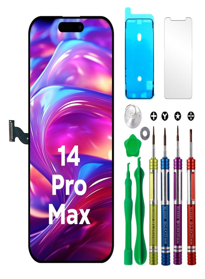 Ace Tech Cellular LCD Screen Replacement for iPhone 14 Pro Max 6.7 inch (Model A2651, A2893, A2896, A2895, A2894) 3D Touch Screen Display digitizer Repair kit Assembly - Image 1