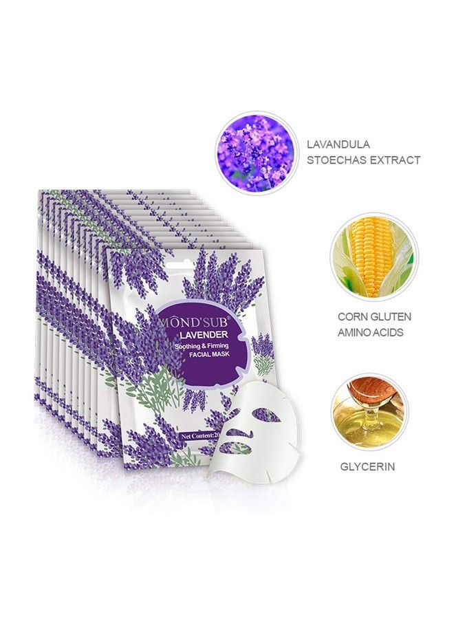 MOND'SUB ورق قناع وجه مهدئ ومشدود برائحة الخزامى 20 مل حزمة مجمعة (عبوة من 10) - Image 5