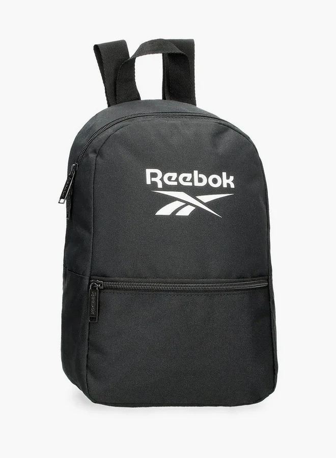ريبوك Logo Print School Backpack with Adjustable Straps and Zip Closure - 38x19x43 cm