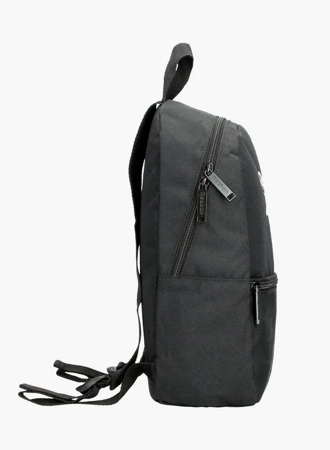 ريبوك Logo Print School Backpack with Adjustable Straps and Zip Closure - 38x19x43 cm